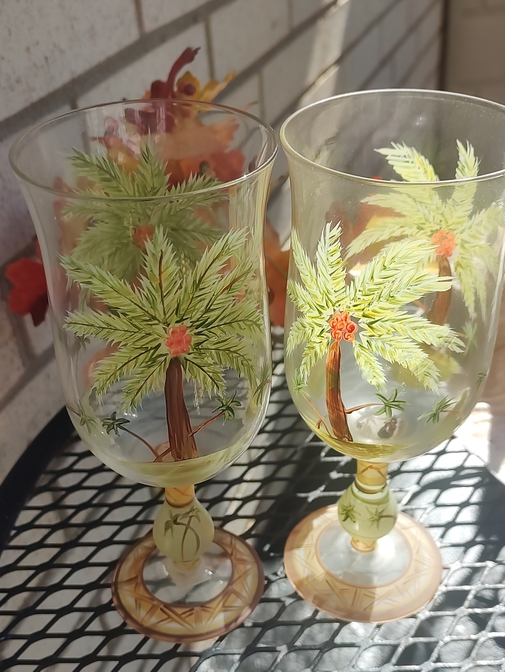 Palm Tree Wine Glasses